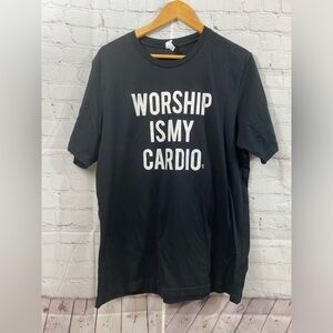 Worship Is My Cardio Womens Plus Size 2Xl Black Short Sleeve T-Shirt